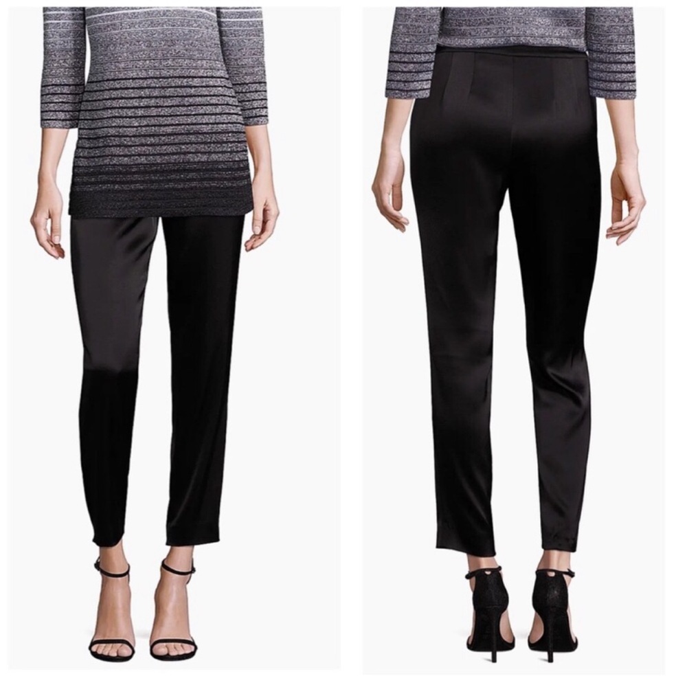 St. John Collection Emma Liquid Satin Ankle Pants